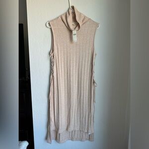 NWT Anthropologie Sleeveless Beige Knit Tunic